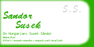 sandor susek business card